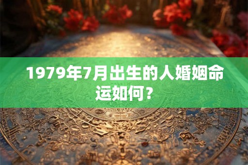 1979年7月出生的人婚姻命运如何? 1979年7月出生的人婚姻命运如何?