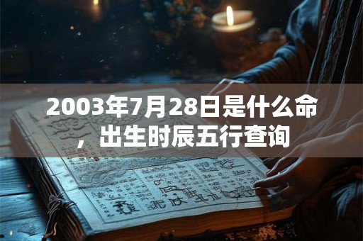 2003年7月28日是什么命，出生时辰五行查询