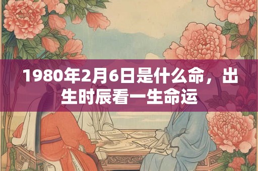 1980年2月6日是什么命，出生时辰看一生命运