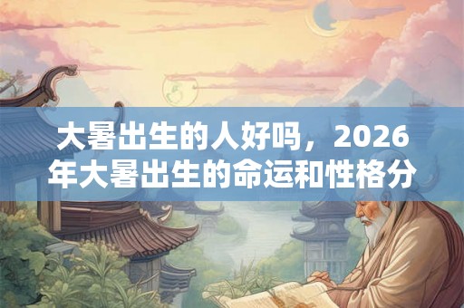 大暑出生的人好吗，2026年大暑出生的命运和性格分析