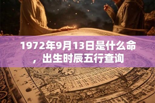 1972年9月13日是什么命，出生时辰五行查询