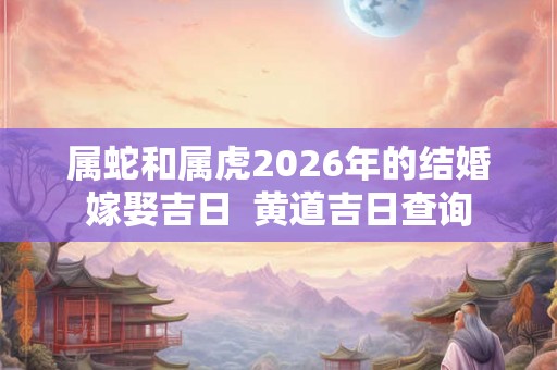 属蛇和属虎2026年的结婚嫁娶吉日  黄道吉日查询