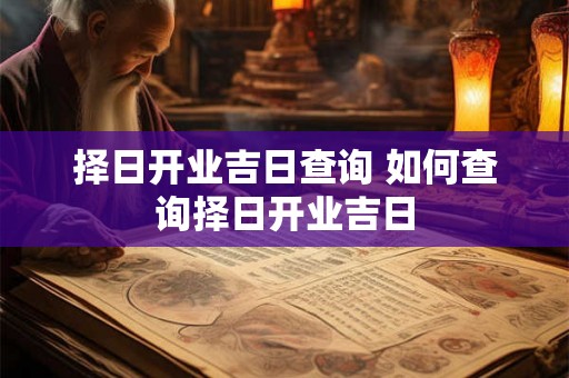 择日开业吉日查询 如何查询择日开业吉日