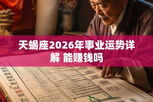 天蝎座2026年事业运势详解 能赚钱吗 天蝎座2026年事业运势详解 能赚钱吗