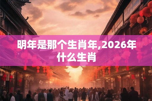 明年是那个生肖年,2026年什么生肖 明年是那个生肖年,2026年什么生肖