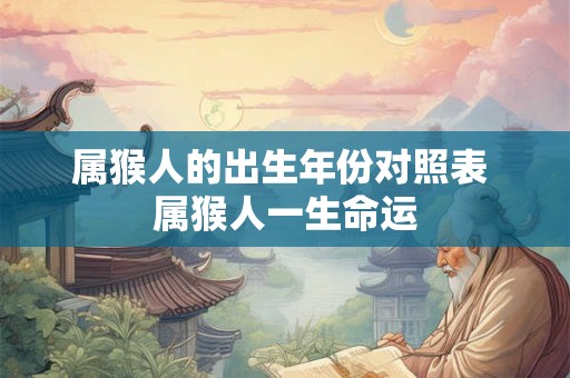 属猴人的出生年份对照表 属猴人一生命运 属猴人的出生年份对照表 属猴人一生命运
