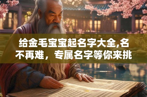 给金毛宝宝起名字大全,名不再难，专属名字等你来挑！