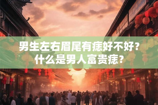 男生左右眉尾有痣好不好？什么是男人富贵痣？