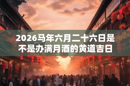 2026马年六月二十六日是不是办满月酒的黄道吉日