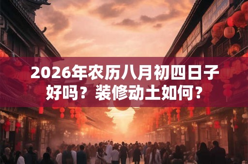 2026年农历八月初四日子好吗？装修动土如何？