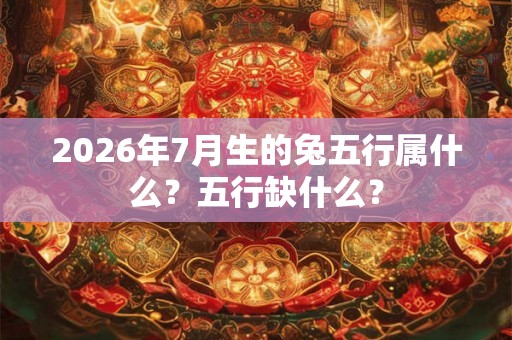 2026年7月生的兔五行属什么？五行缺什么？