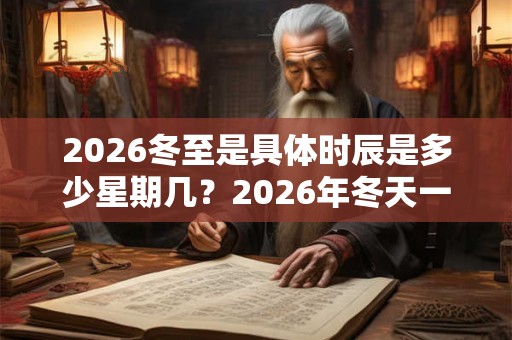 2026冬至是具体时辰是多少星期几？2026年冬天一九是什么时候开始？