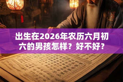 出生在2026年农历六月初六的男孩怎样?好不好? 出生在2026年农历六月初六的男孩怎样?好不好?