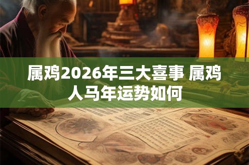 属鸡2026年三大喜事 属鸡人马年运势如何