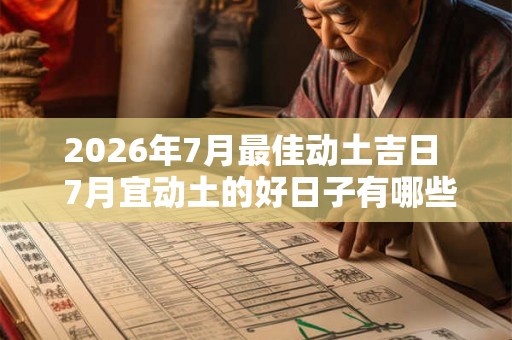 2026年7月最佳动土吉日  7月宜动土的好日子有哪些