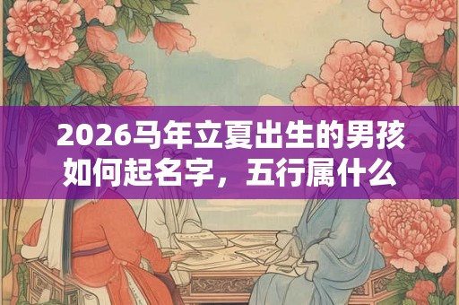 2026马年立夏出生的男孩如何起名字，五行属什么