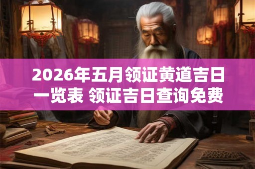 2026年五月领证黄道吉日一览表 领证吉日查询免费 2026年五月领证黄道吉日一览表 领证吉日查询免费