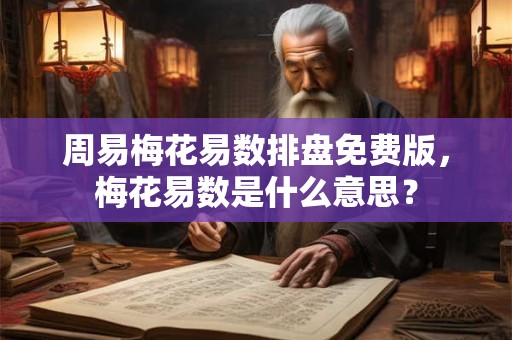周易梅花易数排盘免费版，梅花易数是什么意思？