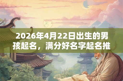 2026年4月22日出生的男孩起名，满分好名字起名推荐
