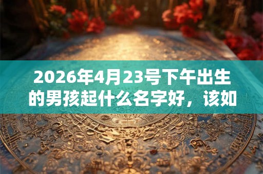 2026年4月23号下午出生的男孩起什么名字好，该如何取名？
