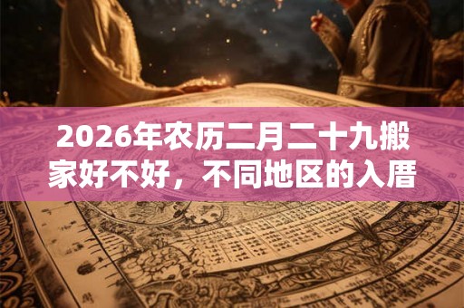 2026年农历二月二十九搬家好不好，不同地区的入厝习俗