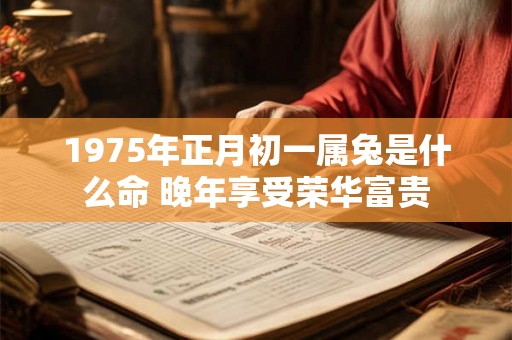 1975年正月初一属兔是什么命 晚年享受荣华富贵