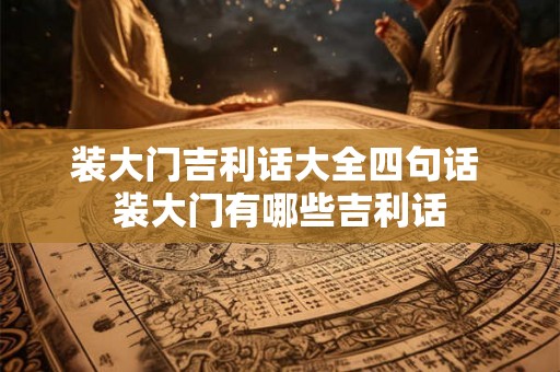 装大门吉利话大全四句话 装大门有哪些吉利话