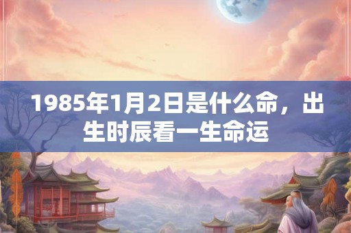 1985年1月2日是什么命，出生时辰看一生命运