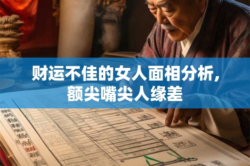 财运不佳的女人面相分析,额尖嘴尖人缘差