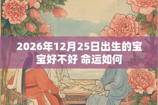 2026年12月25日出生的宝宝好不好 命运如何