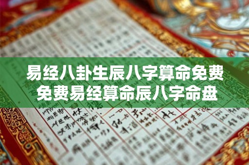 易经八卦生辰八字算命免费 免费易经算命辰八字命盘如何解读