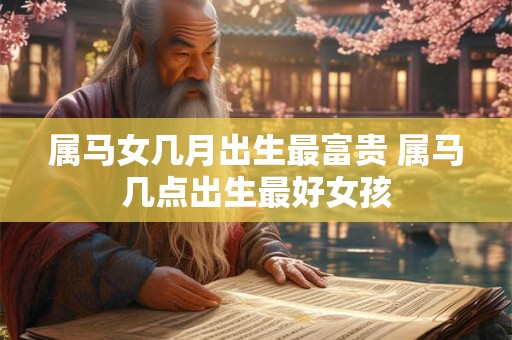 属马女几月出生最富贵 属马几点出生最好女孩 属马女几月出生最富贵 属马几点出生最好女孩