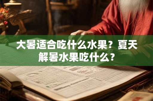 大暑适合吃什么水果？夏天解暑水果吃什么？