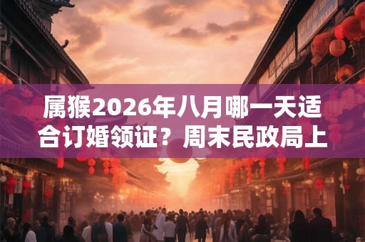 属猴2026年八月哪一天适合订婚领证？周末民政局上班吗？