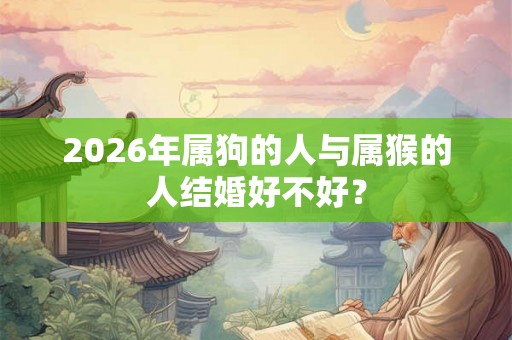 2026年属狗的人与属猴的人结婚好不好？