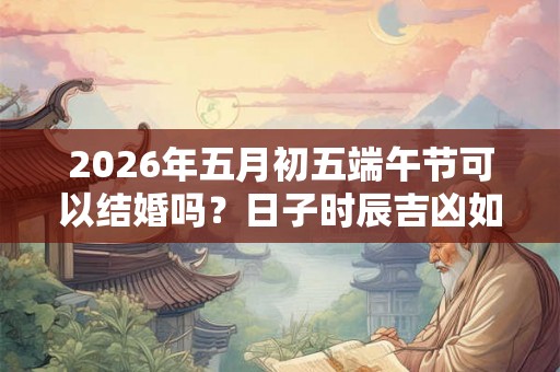 2026年五月初五端午节可以结婚吗?日子时辰吉凶如何? 2026年五月初五端午节可以结婚吗?日子时辰吉凶如何?