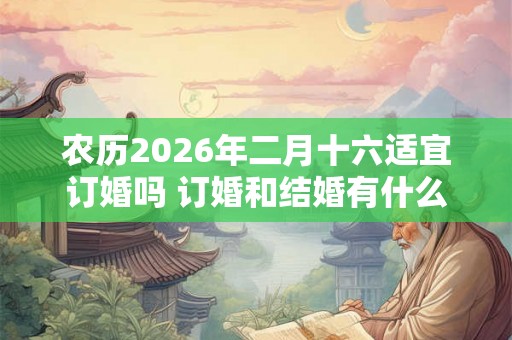 农历2026年二月十六适宜订婚吗 订婚和结婚有什么区别