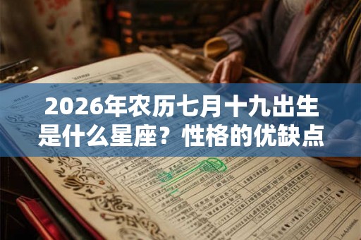 2026年农历七月十九出生是什么星座？性格的优缺点？