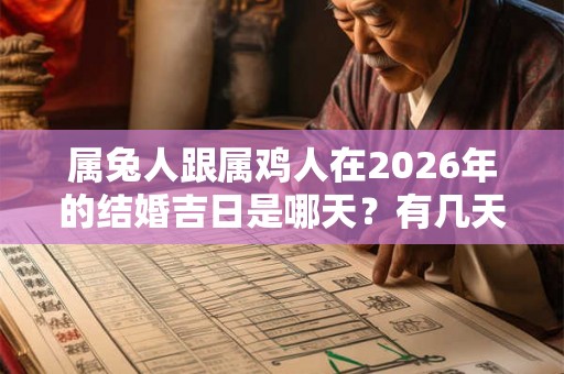 属兔人跟属鸡人在2026年的结婚吉日是哪天？有几天？
