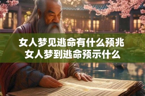 女人梦见逃命有什么预兆 女人梦到逃命预示什么