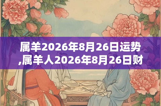 属羊2026年8月26日运势,属羊人2026年8月26日财运,生肖羊2026年8月26日运势 属羊2026年8月26日运势,属羊人2026年8月26日财运,生肖羊2026年8月26日运势