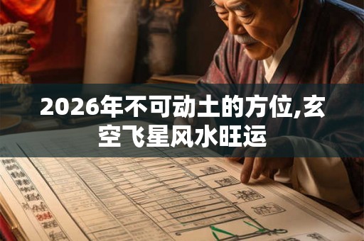 2026年不可动土的方位,玄空飞星风水旺运