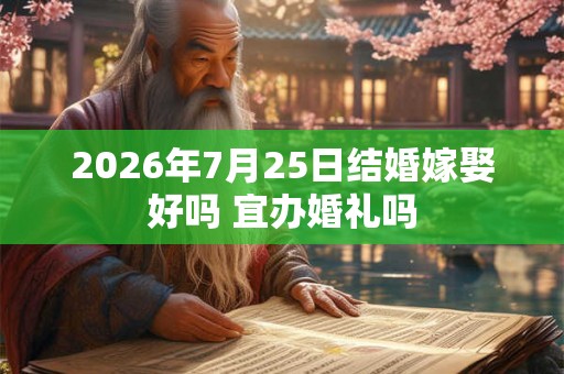 2026年7月25日结婚嫁娶好吗 宜办婚礼吗
