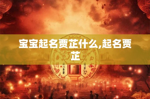 宝宝起名贾芷什么,起名贾芷