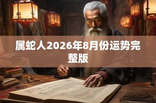 属蛇人2026年8月份运势完整版 属蛇人2026年8月份运势完整版