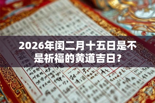2026年闰二月十五日是不是祈福的黄道吉日？