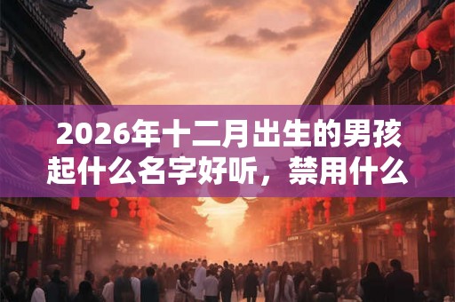 2026年十二月出生的男孩起什么名字好听，禁用什么字