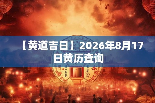 【黄道吉日】2026年8月17日黄历查询