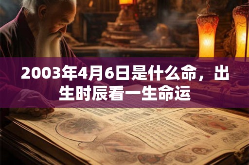 2003年4月6日是什么命，出生时辰看一生命运