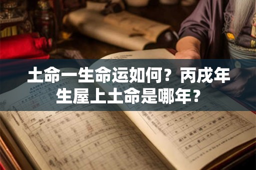 土命一生命运如何？丙戌年生屋上土命是哪年？